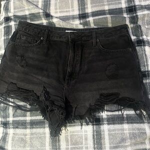 Forever 21 black ripped high waisted shorts
